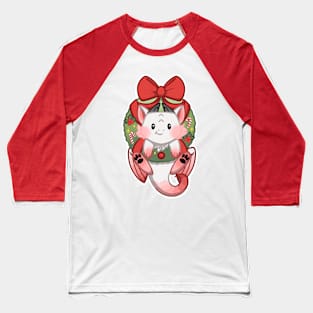 Christmas Wreath Dragon Baseball T-Shirt